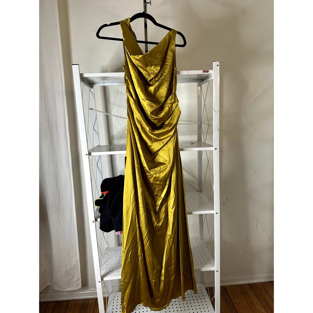 STAUD Phare Silk Maxi Dress in Turmeric 10
